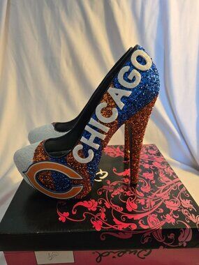 Chicago Bears Crystal Strass Limited Edition Pumps Heels 6.5